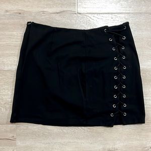 Black tight mini skirt